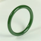 Fortune Jewel Cyan Jade Longevity Blessing Bangle Bracelet