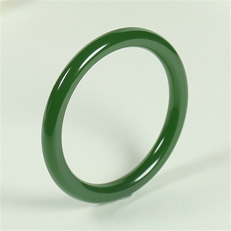 Fortune Jewel Cyan Jade Longevity Blessing Bangle Bracelet