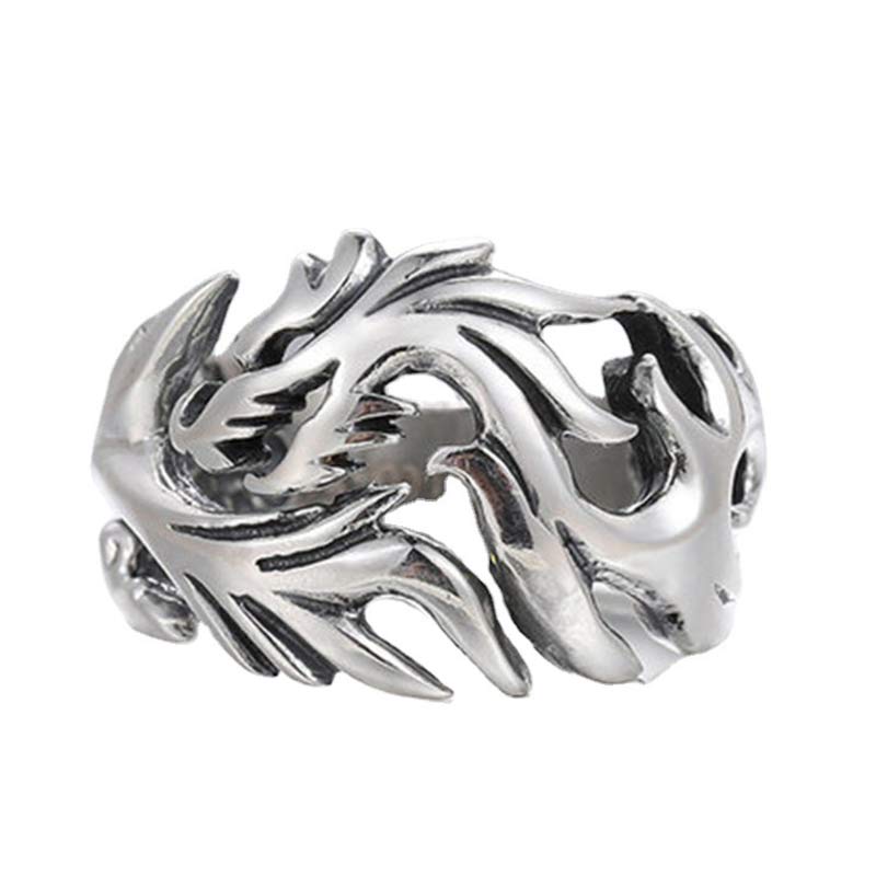 Fortune Jewel Dragon Pattern Protection Strength Adjustable Ring Fortune Jewel