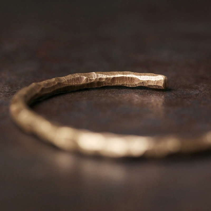 Fortune Jewel Tibetan Bump Texture Copper Luck Cuff Bracelet Bangle