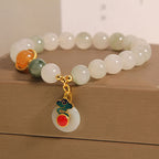 Fortune Jewel Jade Auspicious Clouds Red Agate Citrine Prosperity Bracelet