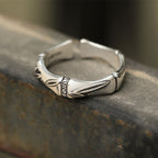 Fortune Jewel Simple Bamboo Design Copper Luck Wealth Adjustable Ring