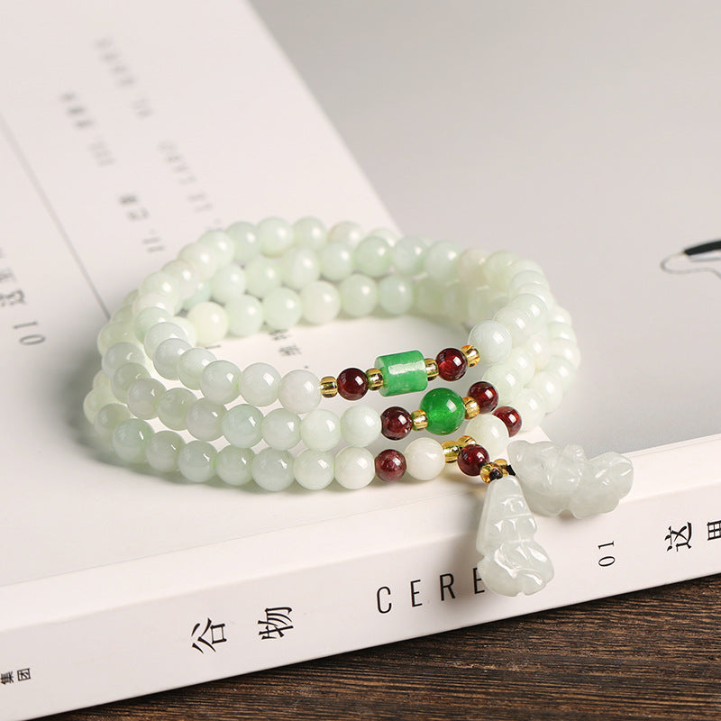 Fortune Jewel Natural Jade Pixiu Buddha Abundance Bracelet