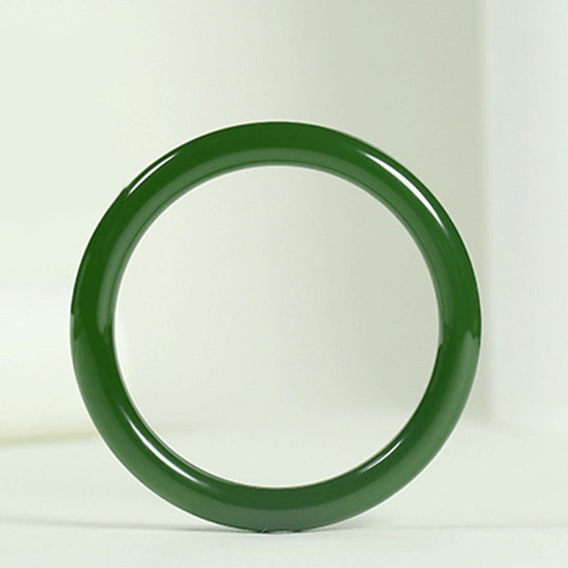 Fortune Jewel Cyan Jade Longevity Blessing Bangle Bracelet