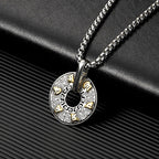 Fortune Jewel Tibetan Om Mani Padme Hum Peace Buckle Creativity Necklace Pendant