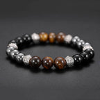 Fortune Jewel Tiger Eye and Hematite Good Luck and Healing Bracelet
