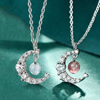 Fortune Jewel Strawberry Quartz Blue Crystal Love Healing Necklace