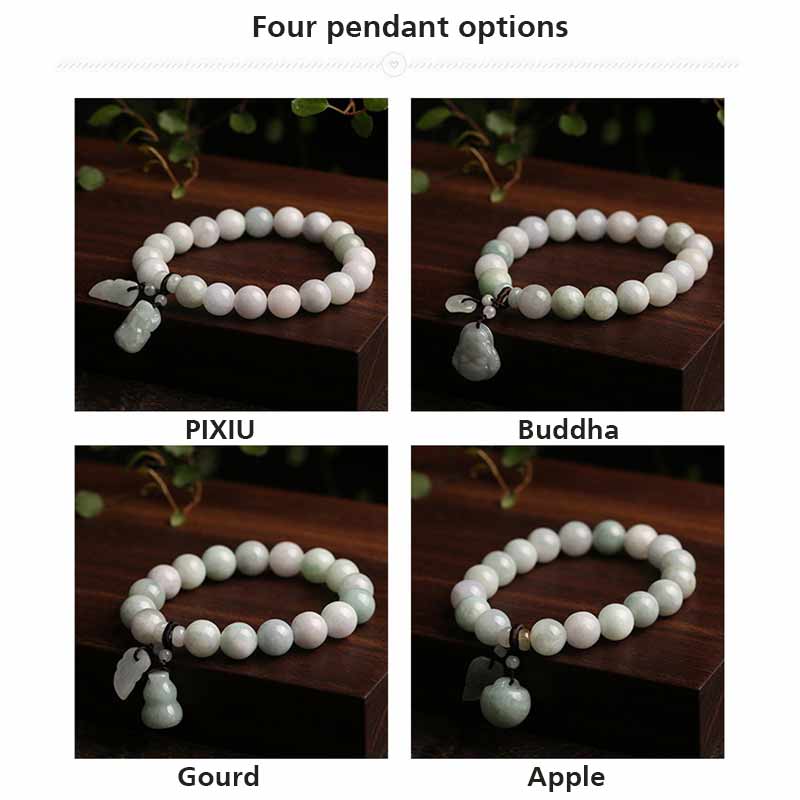 Fortune Jewel Natural Jade Pi Xiu Buddha Gourd Apple Success Bracelet