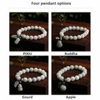 Fortune Jewel Natural Jade Pi Xiu Buddha Gourd Apple Success Bracelet