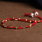 Fortune Jewel Handmade Cinnabar Dumplings Design Luck Braided Red Rope Bracelet
