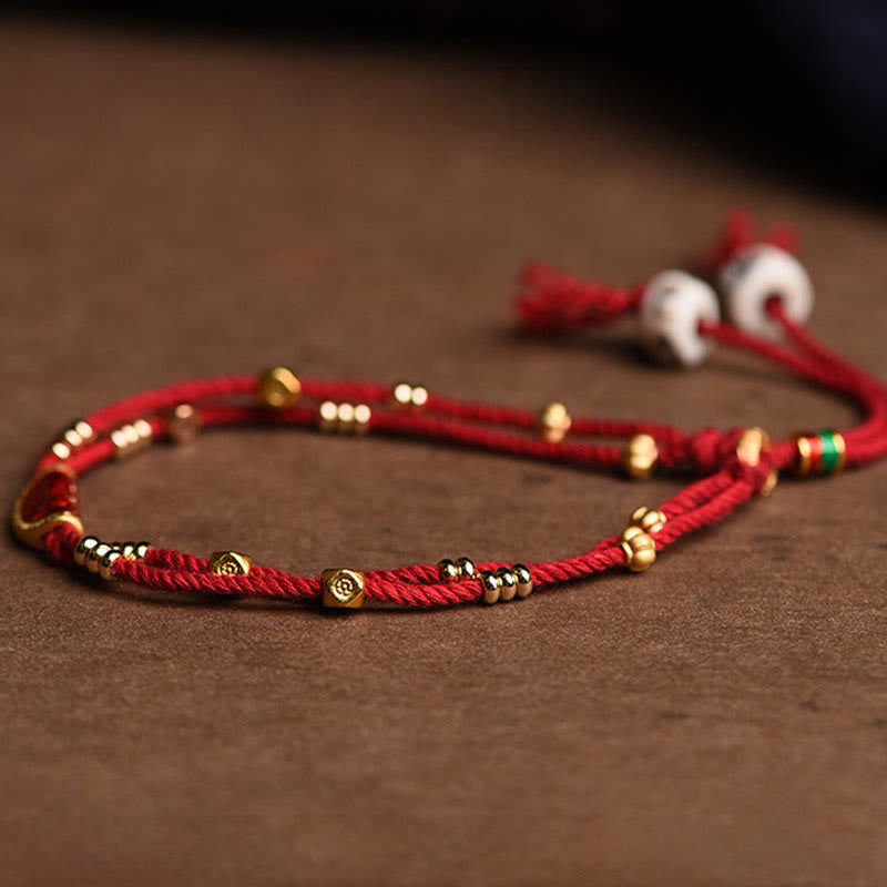Fortune Jewel Handmade Cinnabar Dumplings Design Luck Braided Red Rope Bracelet