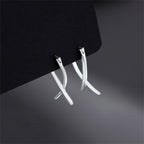 Fortune Jewel Geometric Cross Design Luck Hoop Earrings