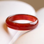 Fortune Jewel Natural Red Agate Confidence Bracelet Bangle