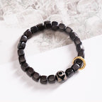 Fortune Jewel Tibetan Ebony Wood Dzi Bead Balance Calm Bracelet