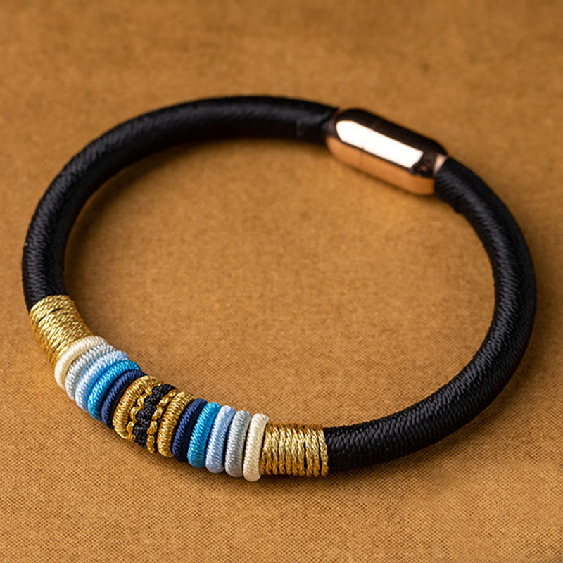 Fortune Jewel Tibetan Handmade King Kong Knot Protection Magnetic Buckle Braided Bracelet