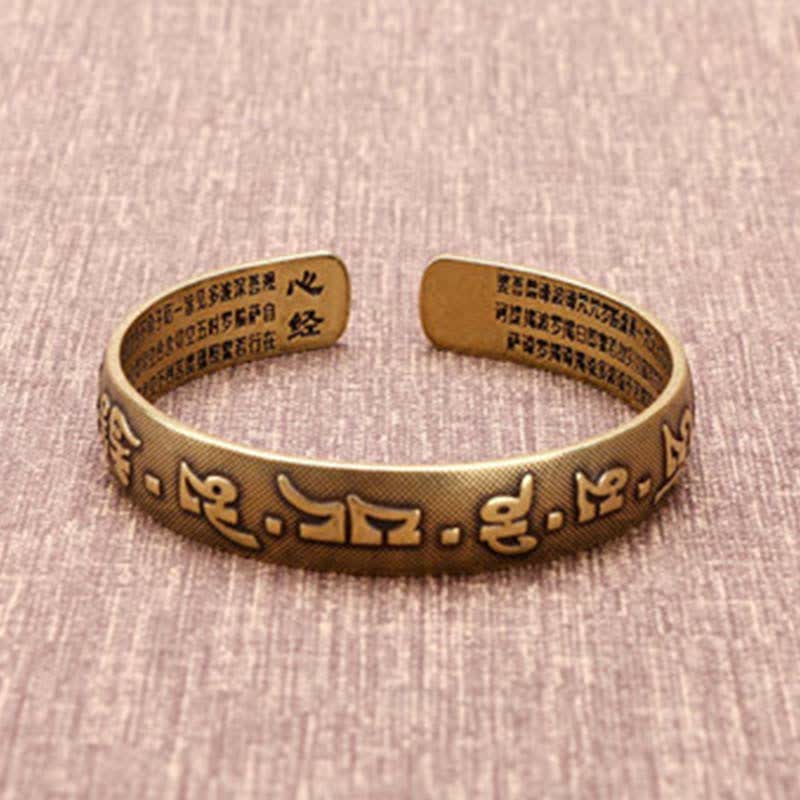 Fortune Jewel 2Pcs Om Mani Padme Hum Dragon Phoenix Copper Leather Peace Cuff Bracelet Bangle
