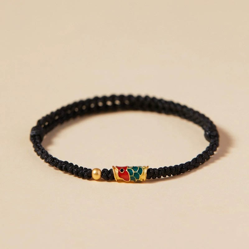 Fortune Jewel Handcrafted Koi Fish Wealth Prosperity Braided Rope Bracelet