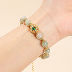 Fortune Jewel Natural Jade Prosperity Bead Chain Bracelet