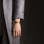 Fortune Jewel Vintage Handmade Texture Copper Brass Leather Wealth Bracelet Bangle