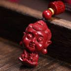 Fortune Jewel Chinese Zodiac Natal Buddha Natural Cinnabar Amulet Keep Away Evil Spirits Necklace Pendant