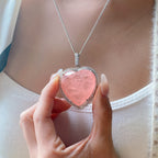Fortune Jewel Rose Quartz Crystal Love Heart Relationships Necklace Pendant