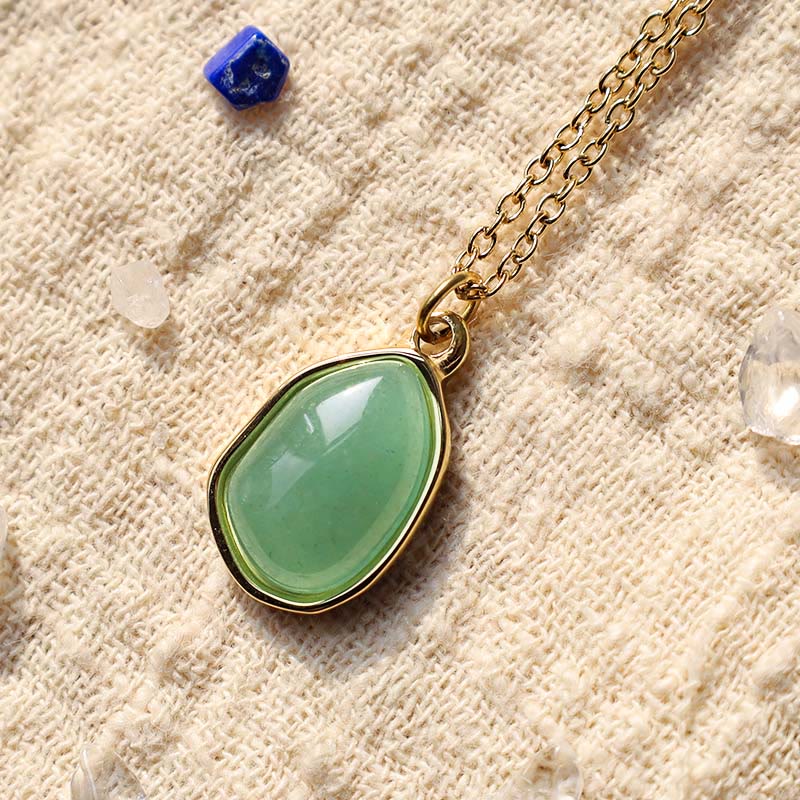 Fortune Jewel Natural Green Aventurine Amethyst Rose Quartz Blessing Necklace Pendant