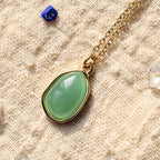 Fortune Jewel Natural Green Aventurine Amethyst Rose Quartz Blessing Necklace Pendant