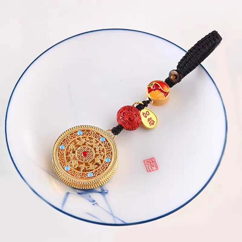 Fortune Jewel Fu Character Blessing Ruyi Charm Key Chain