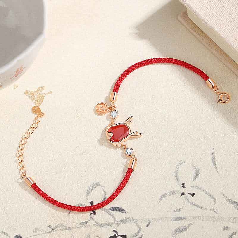 ❗❗❗A Flash Sale- Fortune Jewel 925 Sterling Silver Year of the Dragon Natural Red Agate Dragon Attract Fortune Fu Character Strength Bracelet Necklace Pendant Earrings