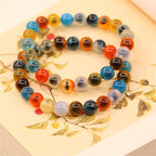 Fortune Jewel Colorful Candy Agate Healing Strength Bead Bracelet