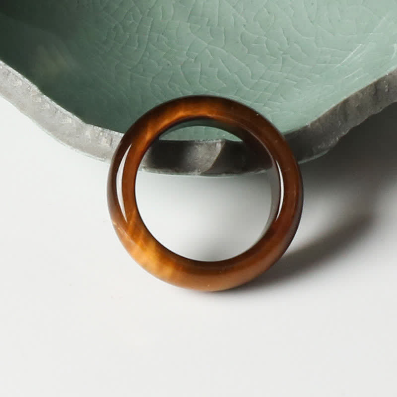 Fortune Jewel Tiger Eye Stone Strength Protection Ring
