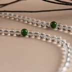 Fortune Jewel 108 Beads White Crystal Jade Meditation Bracelet Mala