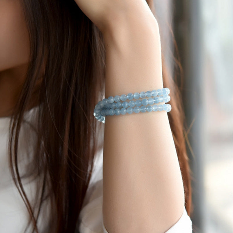 Fortune Jewel Natural Aquamarine Peace Healing Bracelet