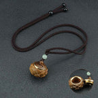 Fortune Jewel Tibet Green Sandalwood Rosewood Om Mani Padme Hum Lotus Positive Soothing Necklace Pendant Fortune Jewel