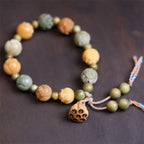 Fortune Jewel Bodhi Seed Lotus Green Sandalwood Wisdom Harmony Bracelet