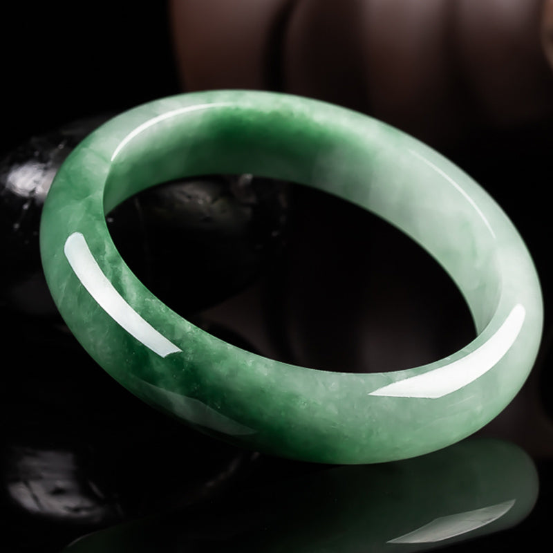 Fortune Jewel Natural Jade Fortune Blessing Bangle Bracelet