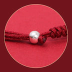 Fortune Jewel 999 Sterling Silver PiXiu Strawberry Quartz Bead Wealth Luck Braided Bracelet