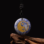 Fortune Jewel Various Crystal Amethyst Tiger Eye Green Aventurine Yin Yang Spiritual Necklace Pendant