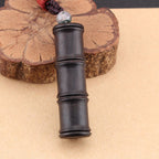 Fortune Jewel Ebony Wood Bamboo Pattern Ghau Prayer Box Peace Necklace Pendant