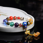 Fortune Jewel Tibetan Colorful Incense Ash Liuli Glass Bead Om Mani Padme Hum Dorje Vajra 18 Beads Wrist Mala