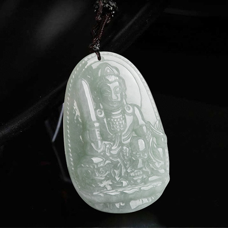 Fortune Jewel Chinese Zodiac Natal Buddha Jade Wealth Prosperity Necklace Pendant Fortune Jewel
