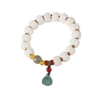 Fortune Jewel Natural Bodhi Seed Red Agate Bodhi Calm Harmony Engraved Pumpkin Bead Lotus Bracelet