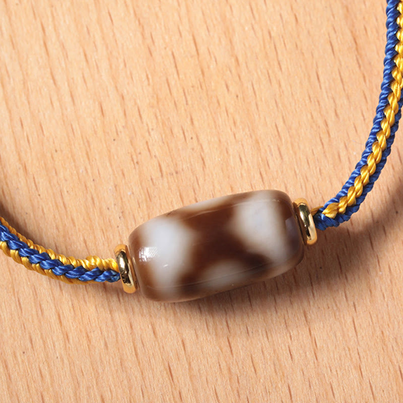 Fortune Jewel Tibetan Three-eyed Dzi Bead Luck Happiness Bracelet