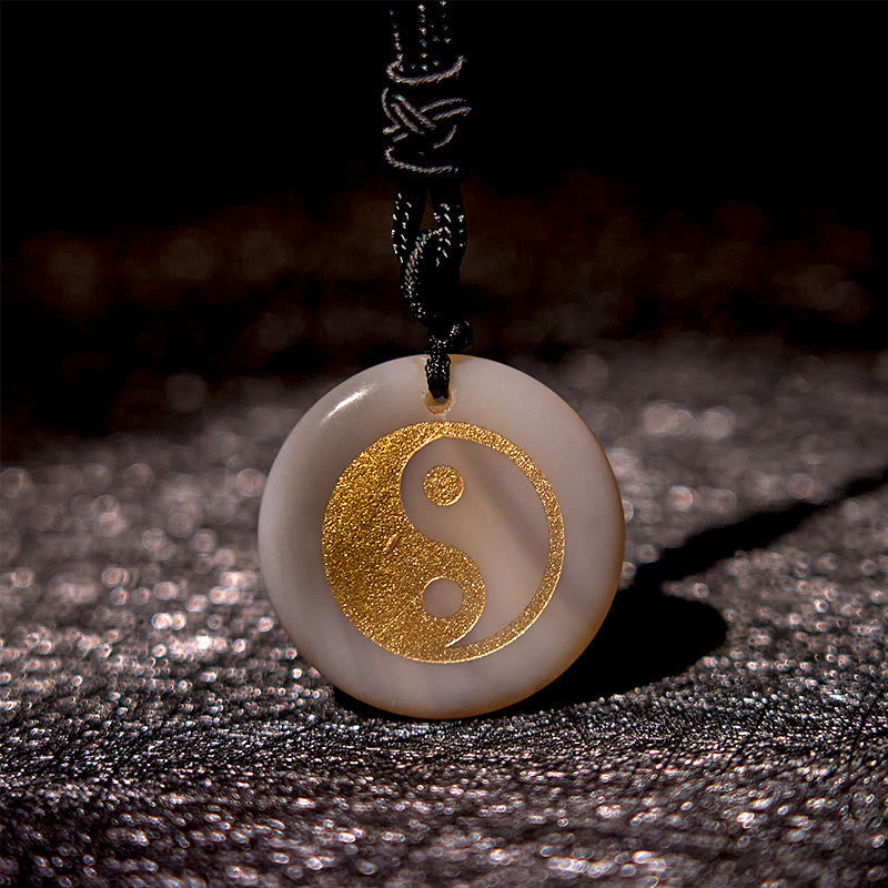 Fortune Jewel Various Crystal Amethyst Tiger Eye Green Aventurine Yin Yang Spiritual Necklace Pendant