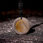 Fortune Jewel Various Crystal Amethyst Tiger Eye Green Aventurine Yin Yang Spiritual Necklace Pendant