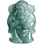 Fortune Jewel Natural Green Jade Chinese God of Wealth Caishen Ingot Abundance Necklace Pendant