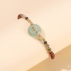 Fortune Jewel Natural Garnet Peace Buckle Bead Calm Bracelet