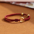 Fortune Jewel Alloy Peace Buckle Luck Red String Bracelet