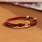 Fortune Jewel Alloy Peace Buckle Luck Red String Bracelet