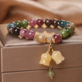 Fortune Jewel Natural Colorful Tourmaline Flower Bead Love Bracelet
